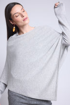 Capa poncho Isadora - Gris claro - Mujer