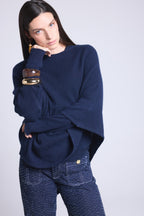 Cape Poncho Isadora - Bleu Marine - Femme