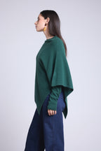 Isadora Poncho Cape - Bottle Green - Women