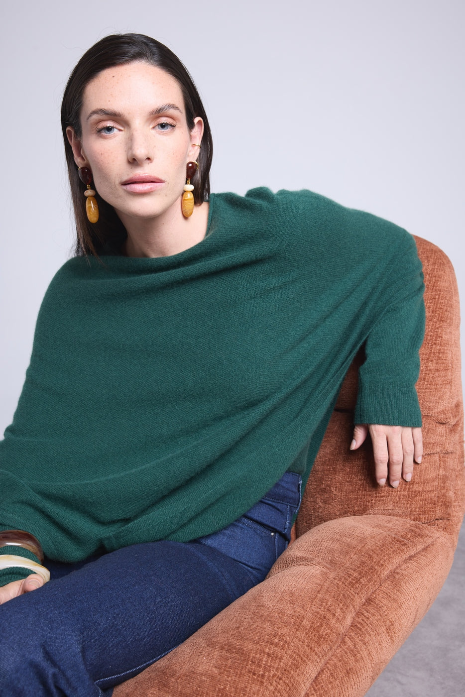 Isadora Poncho Cape - Bottle Green - Women