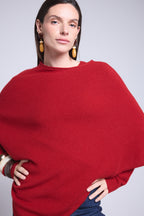 Capa poncho Isadora - Rojo burdeos - Mujer