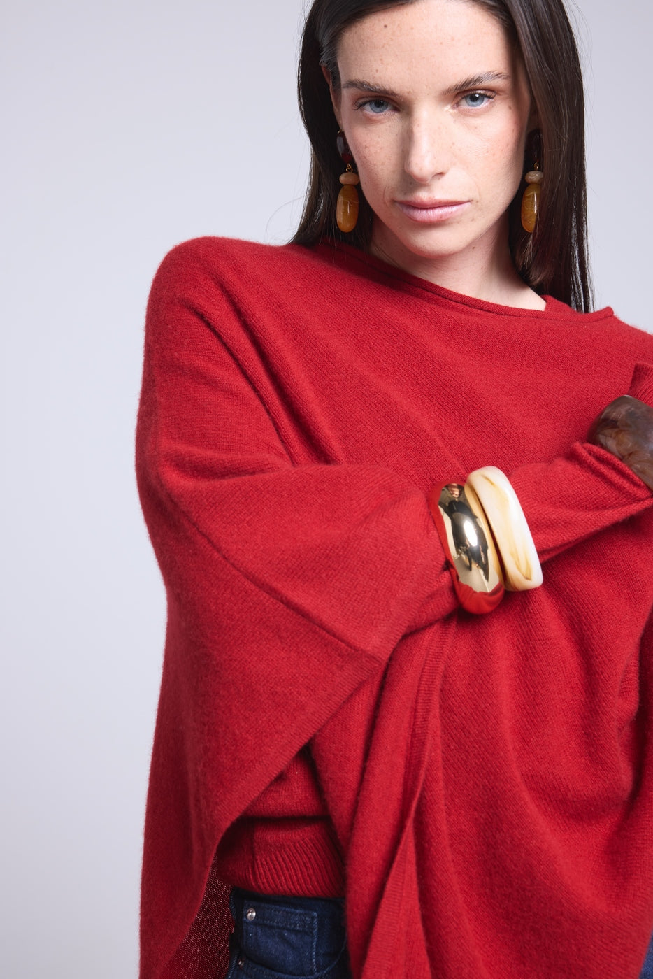 Capa poncho Isadora - Rojo burdeos - Mujer
