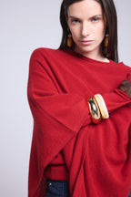 Capa poncho Isadora - Rojo burdeos - Mujer