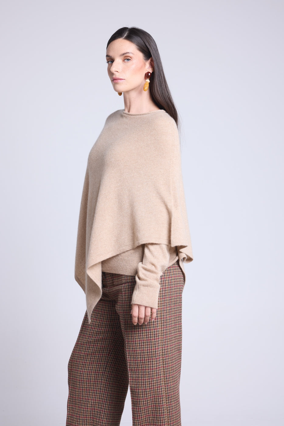 Isadora Poncho Cape - Cream Beige - Women