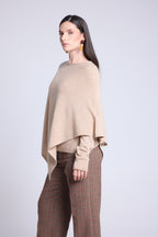 Isadora Poncho Cape - Cream Beige - Women