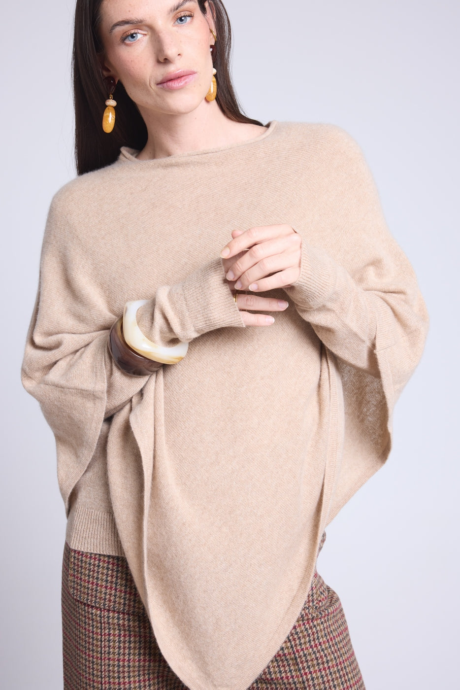 Isadora Poncho Cape - Cream Beige - Women