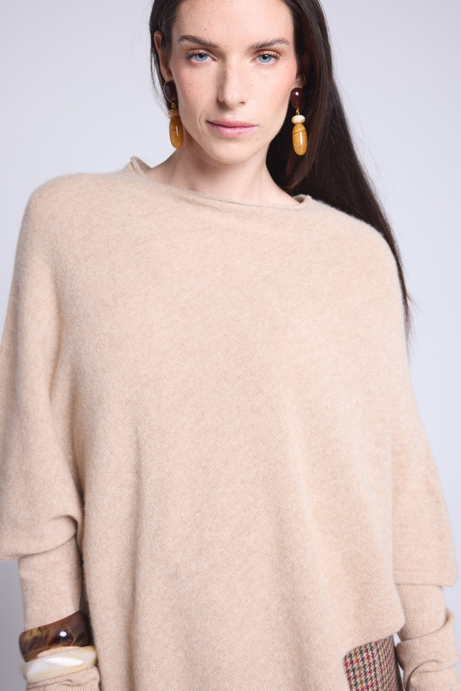 Isadora Poncho Cape - Cream Beige - Women