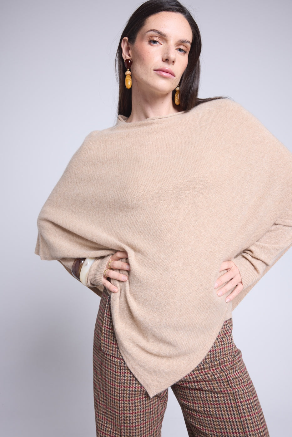 Isadora Poncho Cape - Cream Beige - Women