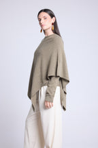 Isadora Cape Poncho - Khaki Green - Women