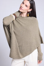 Isadora Cape Poncho - Khaki Green - Women