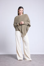 Isadora Cape Poncho - Khaki Green - Women