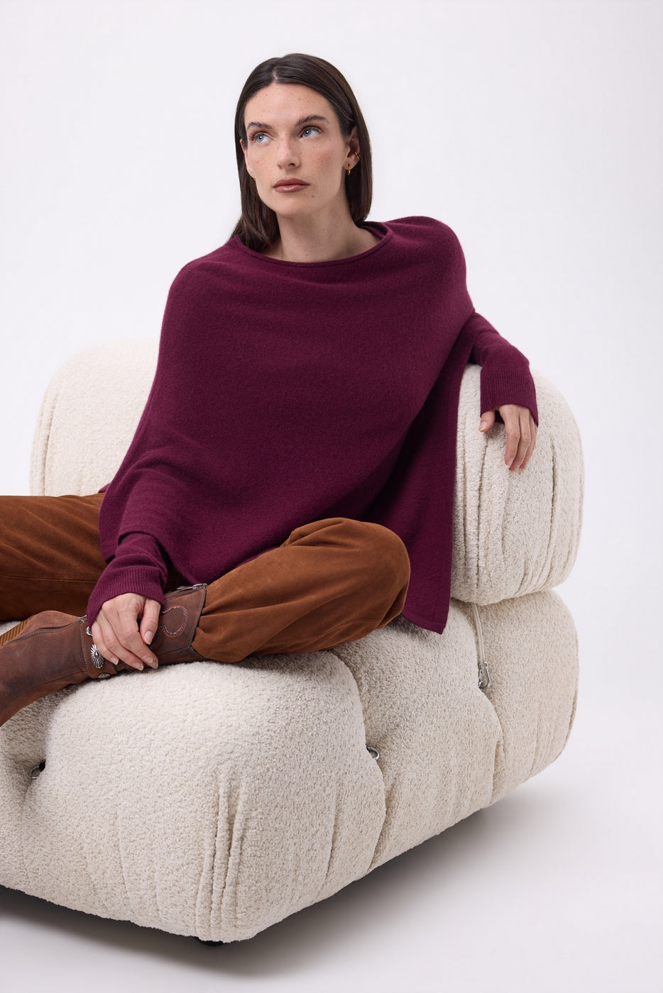 Capa Poncho Isadora - Lías de vino - Mujer