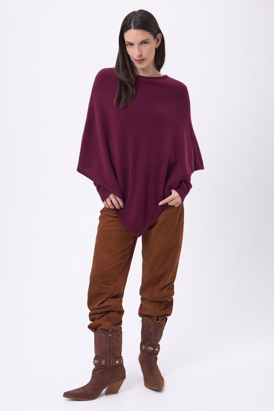 Capa Poncho Isadora - Lías de vino - Mujer