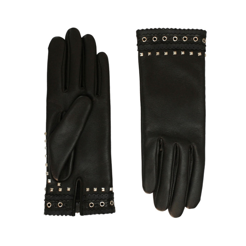 Gants Isaure Cuir Doublés Alpaga - Noir Tactile - Femme