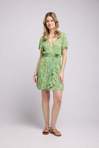 Robe Courte Manches Courtes - Vert