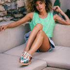 Huaraches Isidora - Sirena Azul Plata