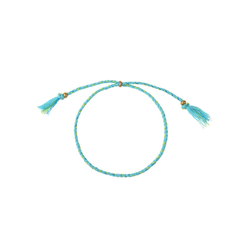 Bracelet Cordon Isla Bleu/Vert