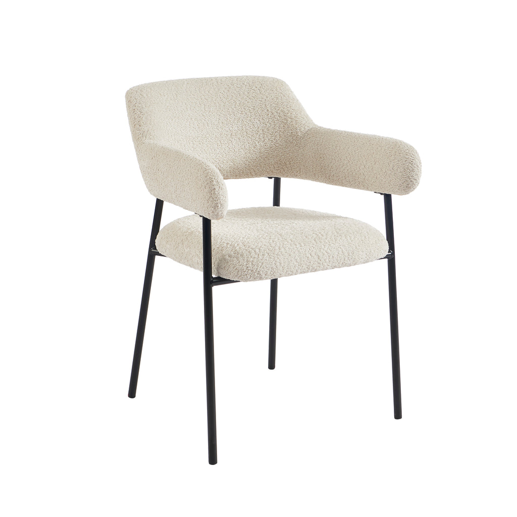 Ivan - Set of 2 Dining Armchairs - Beige Fabric