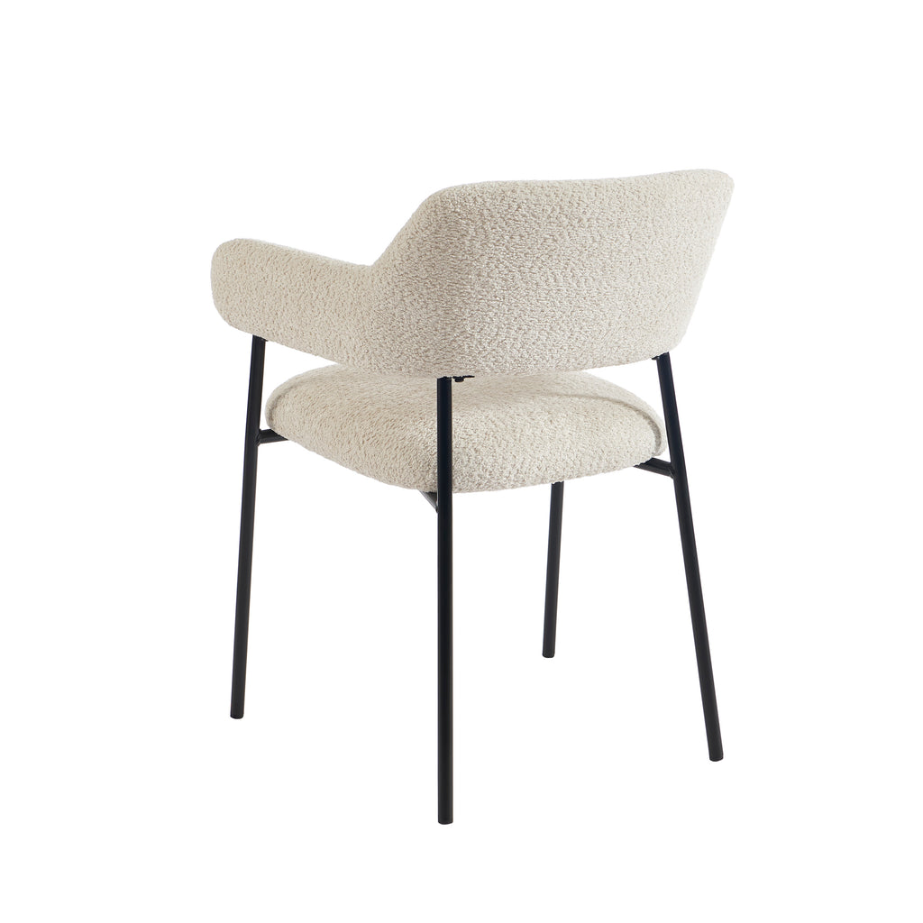 Ivan - Set of 2 Dining Armchairs - Beige Fabric