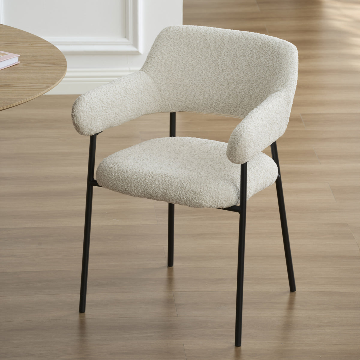Ivan - Set of 2 Dining Armchairs - Beige Fabric