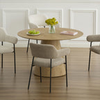 Ivan - Set of 2 Dining Armchairs - Beige Fabric