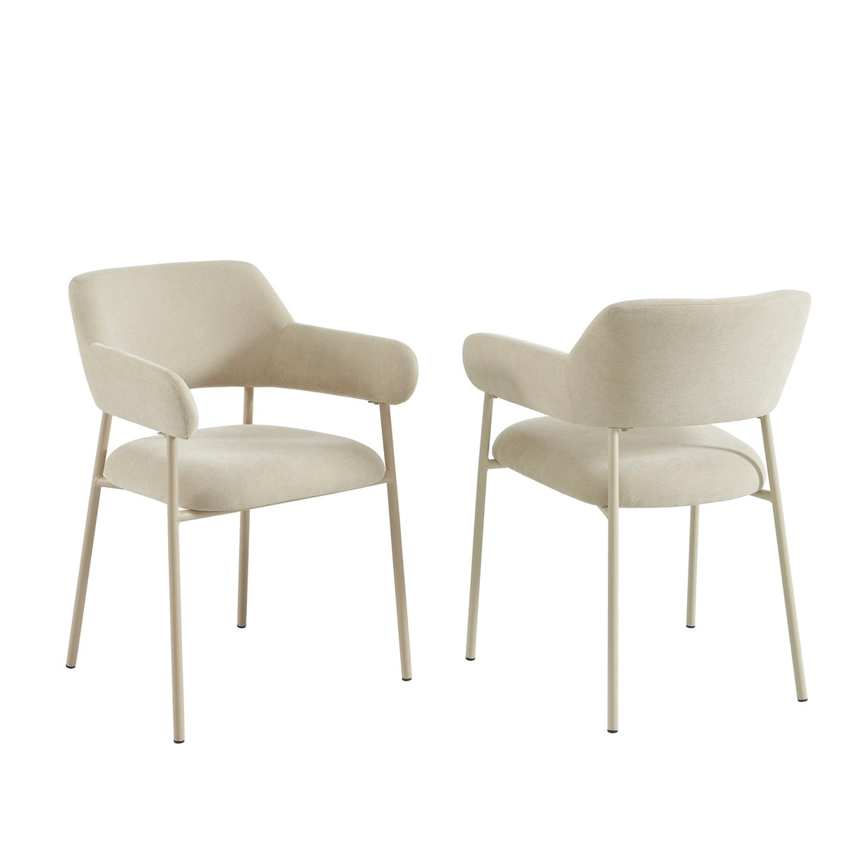 Ivan - Set di 2 poltroncine da pranzo - Tessuto beige