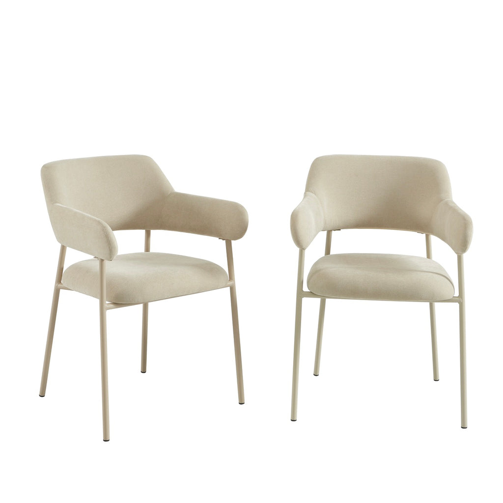 Ivan - Set di 2 poltroncine da pranzo - Tessuto beige