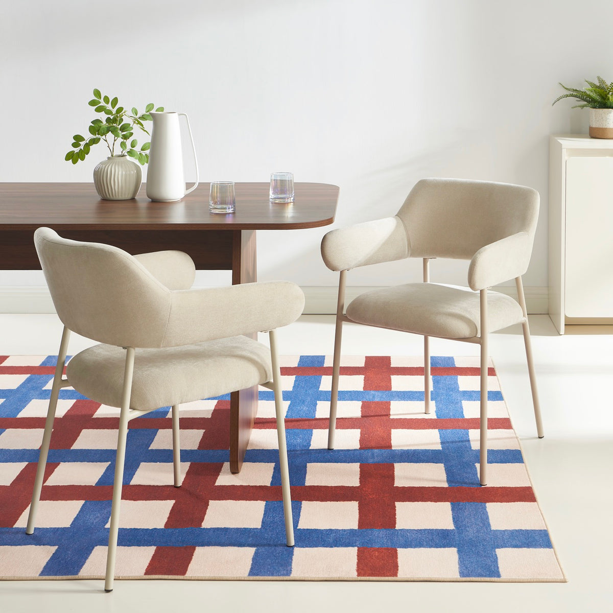 Ivan - Set di 2 poltroncine da pranzo - Tessuto beige