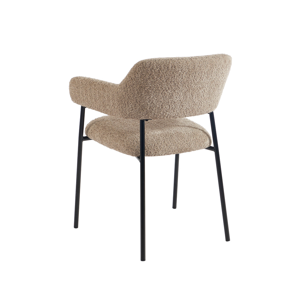 Ivan - Set of 2 Dining Armchairs - Brown Fabric