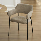 Ivan - Set of 2 Dining Armchairs - Brown Fabric
