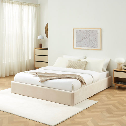 Ivy - Cama contenedor - Tela beige