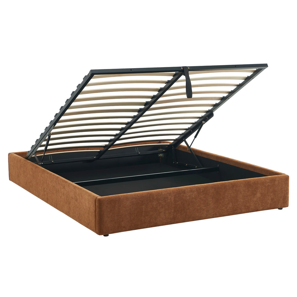 Ivy - Letto contenitore - Tessuto marrone