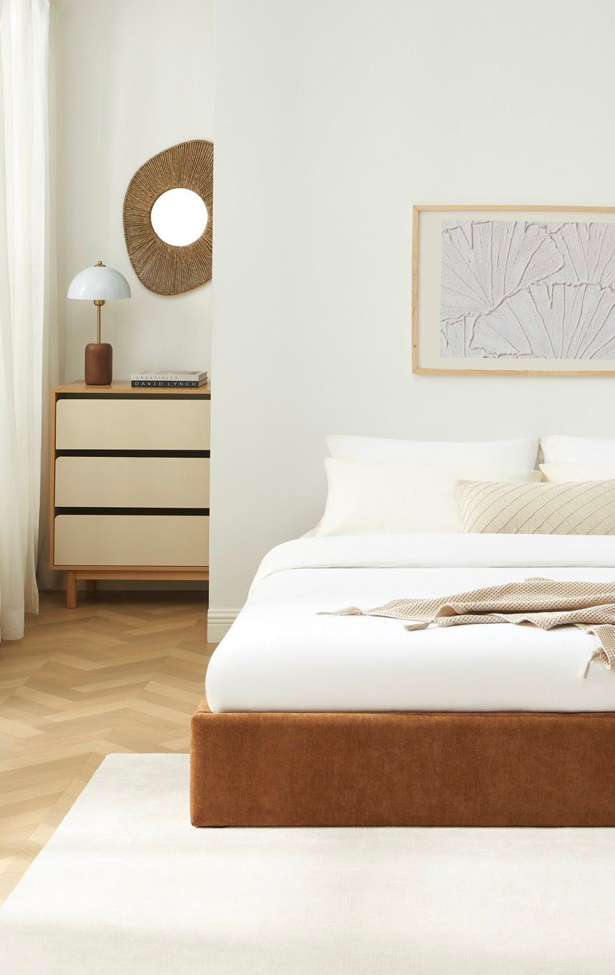 Ivy - Letto contenitore - Tessuto marrone