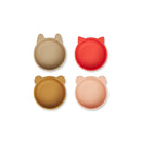 Bol En Silicone Mignon - Lot De 4 Iggy - Apple Red / Tuscany Rose Multi Mix