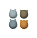 Bol En Silicone Mignon - Lot De 4 Iggy - Golden Caramel / Blue Multi Mix