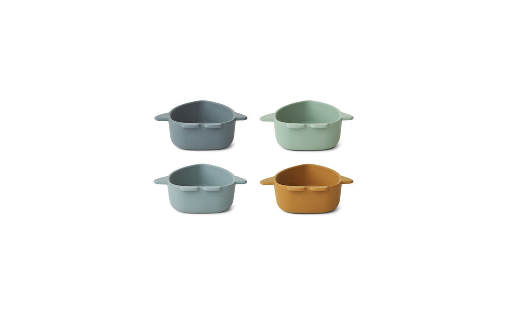 Cute Silicone Bowl - Set of 4 Iggy - Space Blue Multi Mix