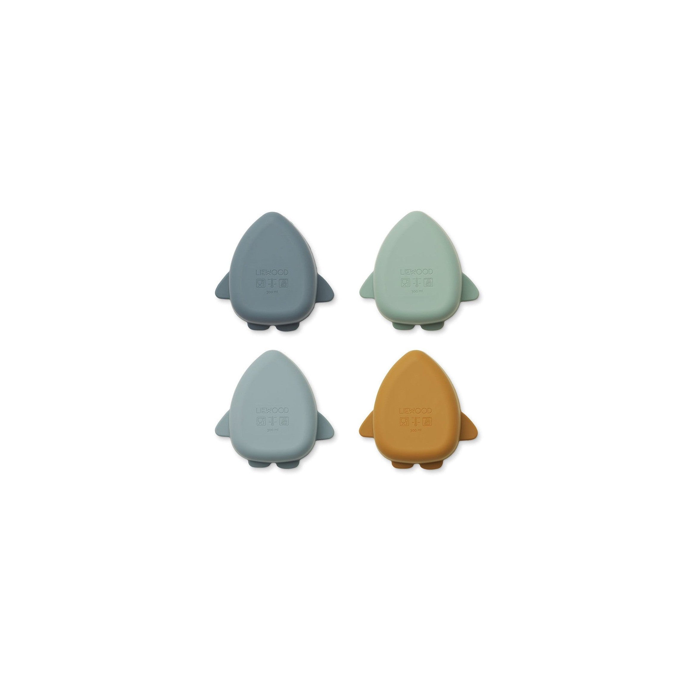Cute Silicone Bowl - Set of 4 Iggy - Space Blue Multi Mix
