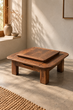 Mesa de centro de roble con doble tablero - Madera