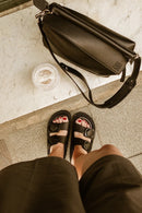 Sandalias Galia de cuero negro