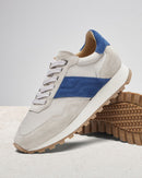 Sneakers Alexis Mujer - Piel y Gamuza Beige y Azul