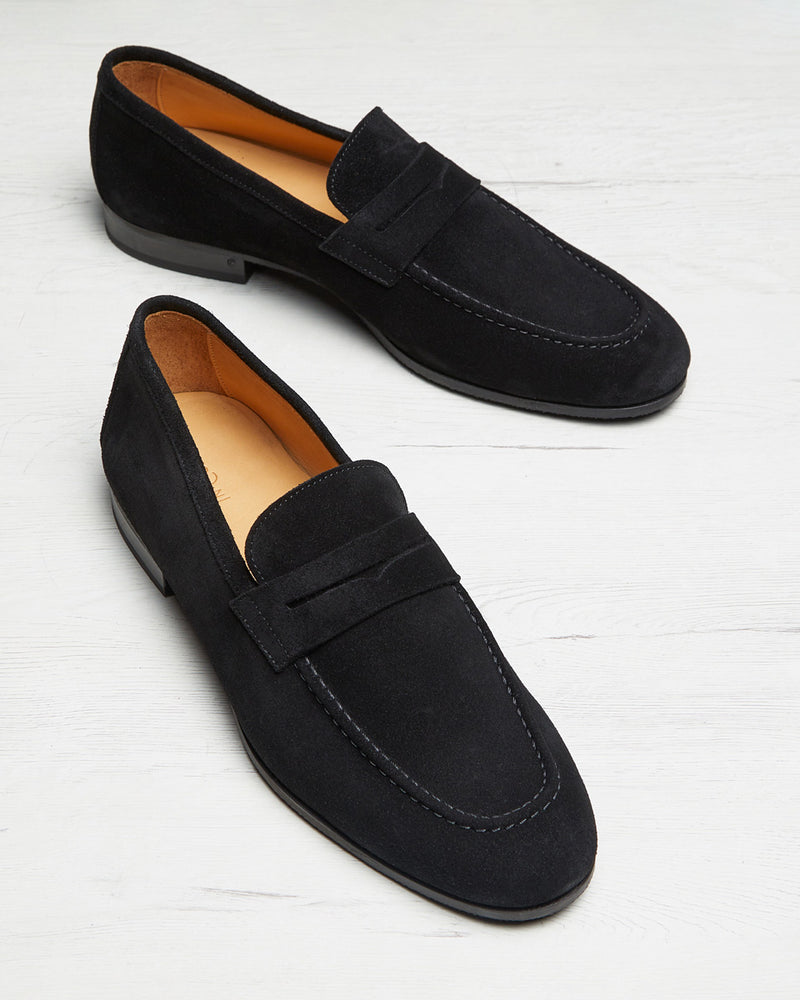 Penny Loafer Flex Antoine - Daim Noir - Semelle Gomme - Homme