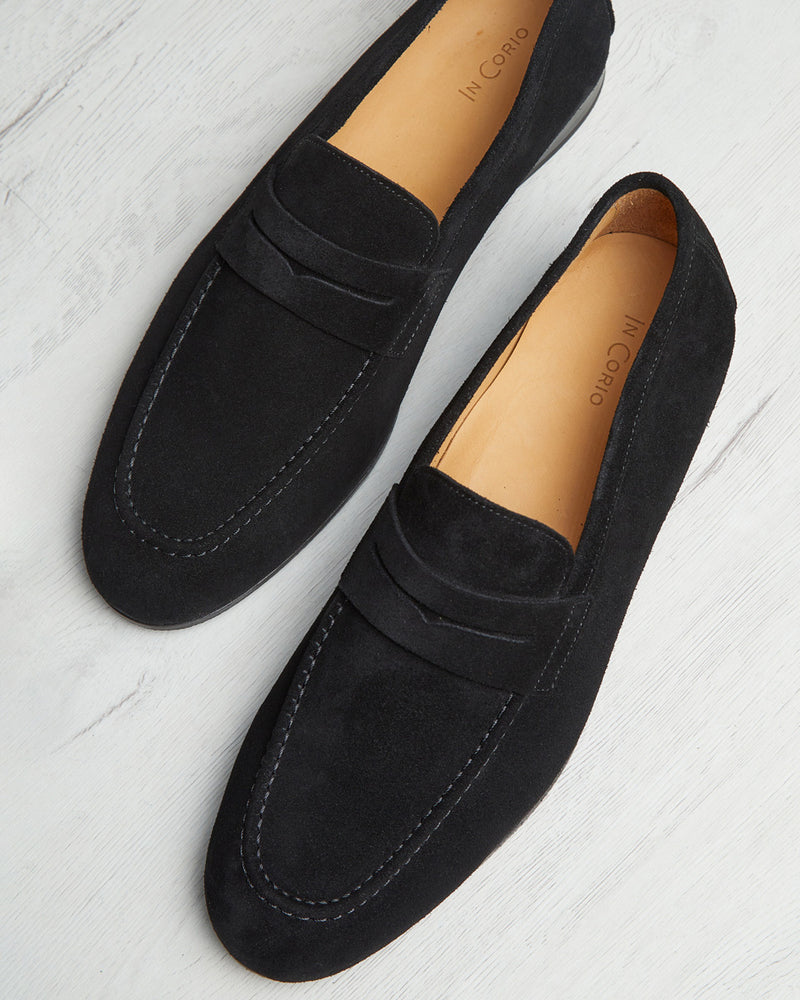 Penny Loafer Flex Antoine - Daim Noir - Semelle Gomme - Homme