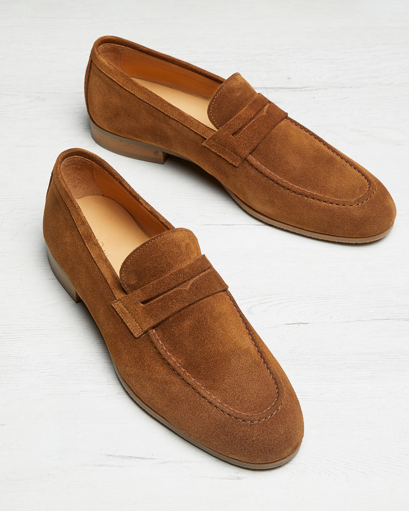 Penny Loafer Flex Antoine - Daim Tabac - Semelle Gomme - Homme