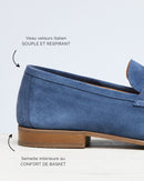 Penny Loafer Flex Antoine - Daim Bleu Ciel - Semelle Gomme - Homme