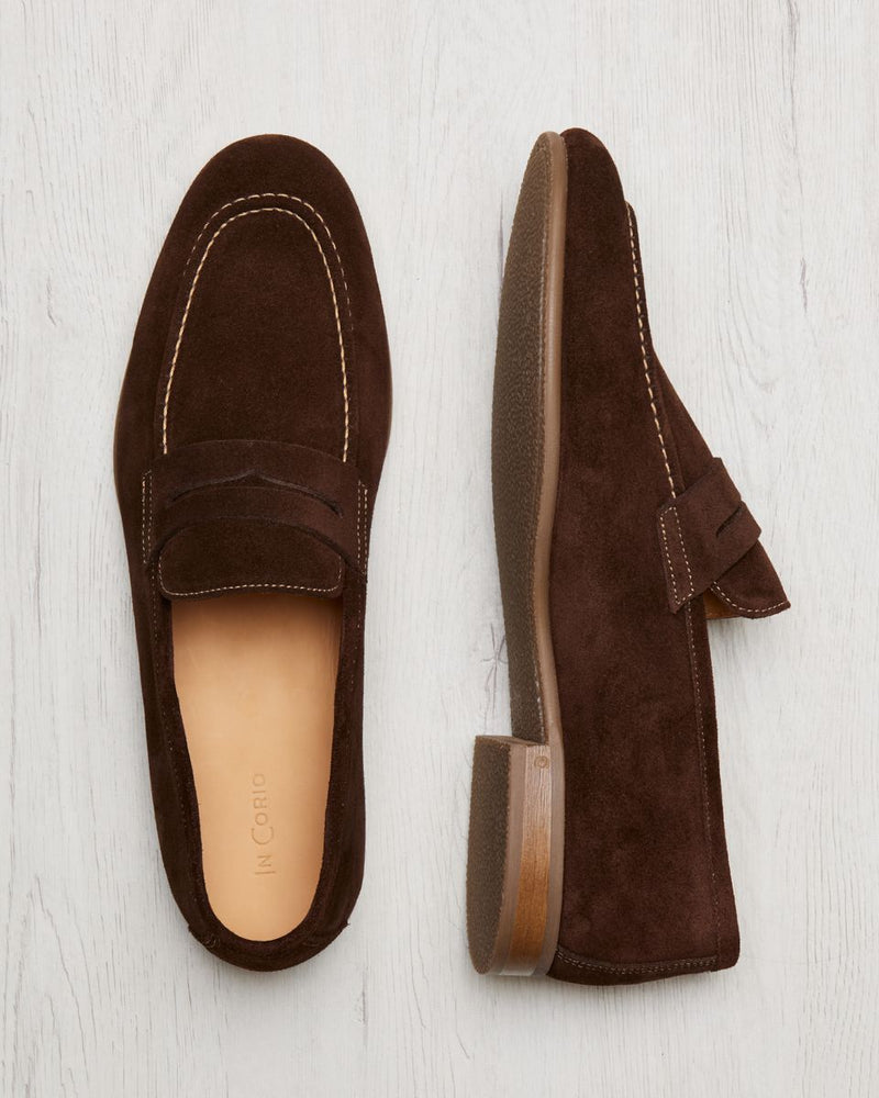 Penny Loafer Flex Antoine - Daim Marron - Semelle Gomme - Homme