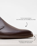 Chukka Gabin - Cuir Chocolat - Semelle Gomme - Homme