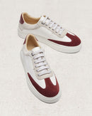 Basket Femme Maxime - Cuir Et Daim Beige & Bordeaux