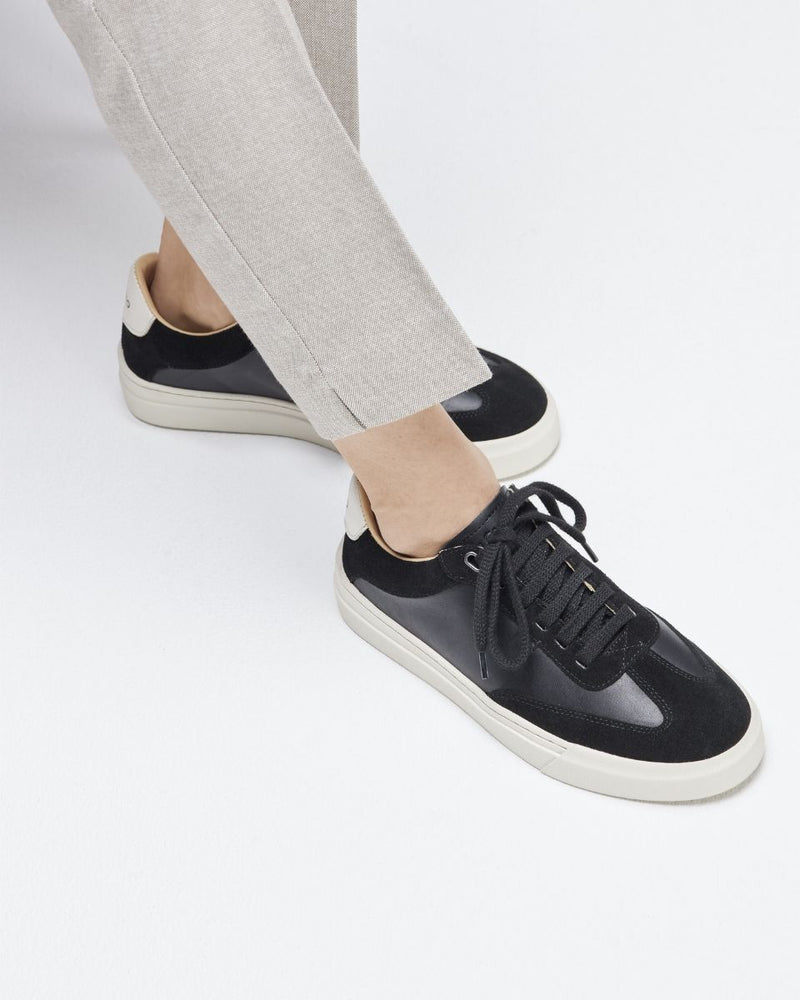 Maxime Sneakers Mujer - Piel y Gamuza Negro / Negro Blanc