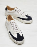 Basket Homme Maxime - Cuir Blanc Et Daim Bleu Foncé / Blanc