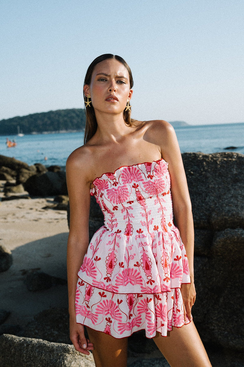 Robe Ines - Broderies Rose